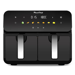 English Elm 10qt Dual Basket Air Fryer with Synccook 1700w Digital Touchscreen Serves Six W1002P484142