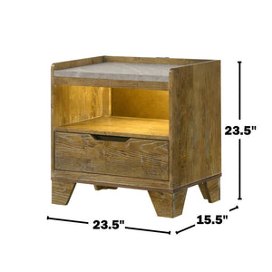 English Elm 2-drawer Italian Modern Nightstand Two-tone Wood Melamine Finish Bedroom Storage B016P453635