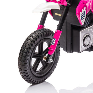 English Elm 24v Kids Electric Motocross Motorcycle 200w Hub Motor Suspension Led Bluetooth Audio Pink W1578P225049