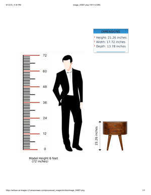 English Elm Chestnut Rounded Bedside Table With 2 Spacious Drawers For Stylish Bedroom Storage & Decor B182P166519