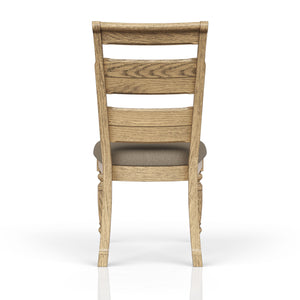 English Elm Ladder Solid Wood Counter Stool with Upholstered Seat, Ladder-Back Comfort and Turned Legs, Warm Finish Caramel 41 L x 20 W x 13.5 H B2699P355855