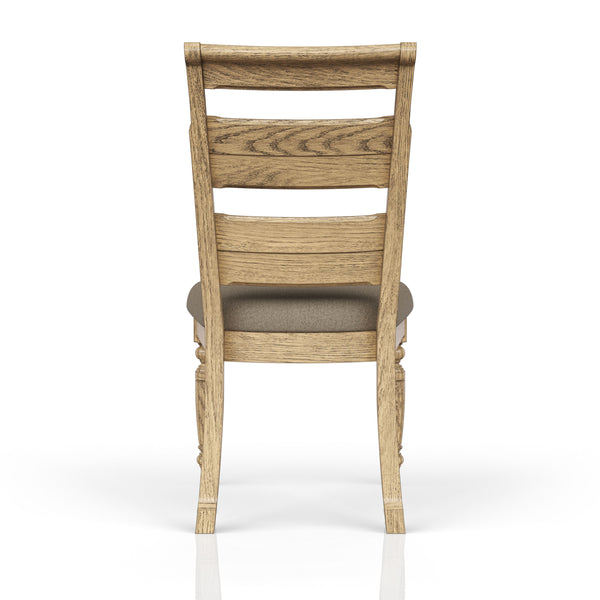 English Elm Ladder Solid Wood Counter Stool with Upholstered Seat, Ladder-Back Comfort and Turned Legs, Warm Finish Caramel 41 L x 20 W x 13.5 H B2699P355855