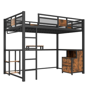 English Elm Twin House Bunk Bed with Slide Storage Stairs and Safety Rails for Kids Rooms W1580S00432