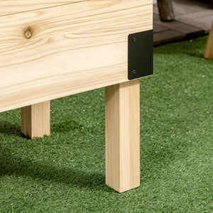 English Elm Outsunny Stylish 2-Tier Raised Garden Bed With Trellis - Elevated Wooden Planter For Vegetables & Herbs W2225P217247-GIGA