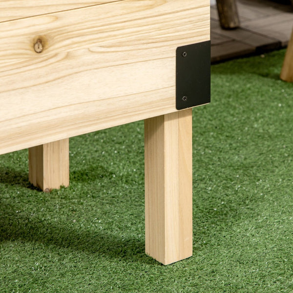 English Elm Outsunny Stylish 2-Tier Raised Garden Bed With Trellis - Elevated Wooden Planter For Vegetables & Herbs W2225P217247-GIGA