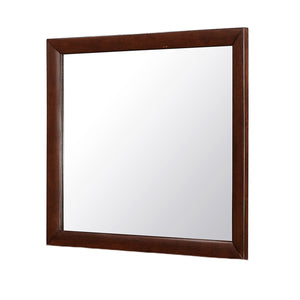 English Elm LUCILLE Large Wall Mirror with Sleek Frame and Rich Finish, Solid Wood Construction, Dresser-Ready Mounting Red+Brown 40.98 L x 37.68 W x 2.01 H B201P294790