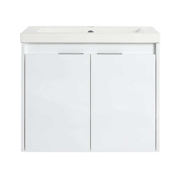 English Elm 36" Bathroom Vanity With Resin Sink, Soft-Close Doors & Side Cabinet For Modern Elegance & Storage W999S00420