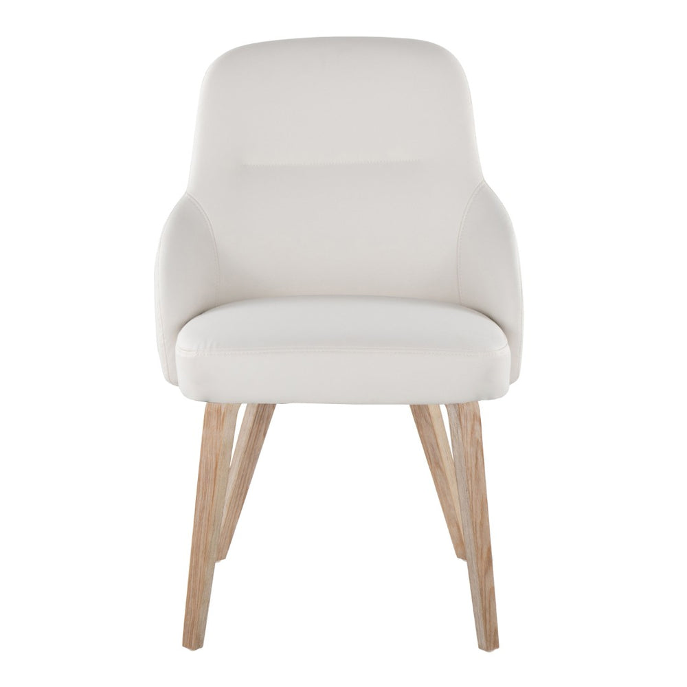 English Elm Chair Set of Two Whitewashed Bentwood Faux Leather Padded Dining Seating B202S02126