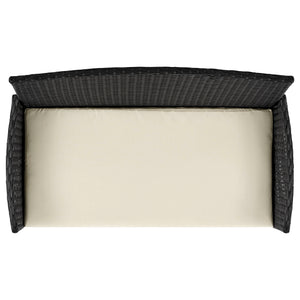 English Elm Imperia 3-Piece Conversation Set with Removable Washable Cushions, Tempered Glass End Table, Weatherproof Rattan Frame Black+Cream B365P398243