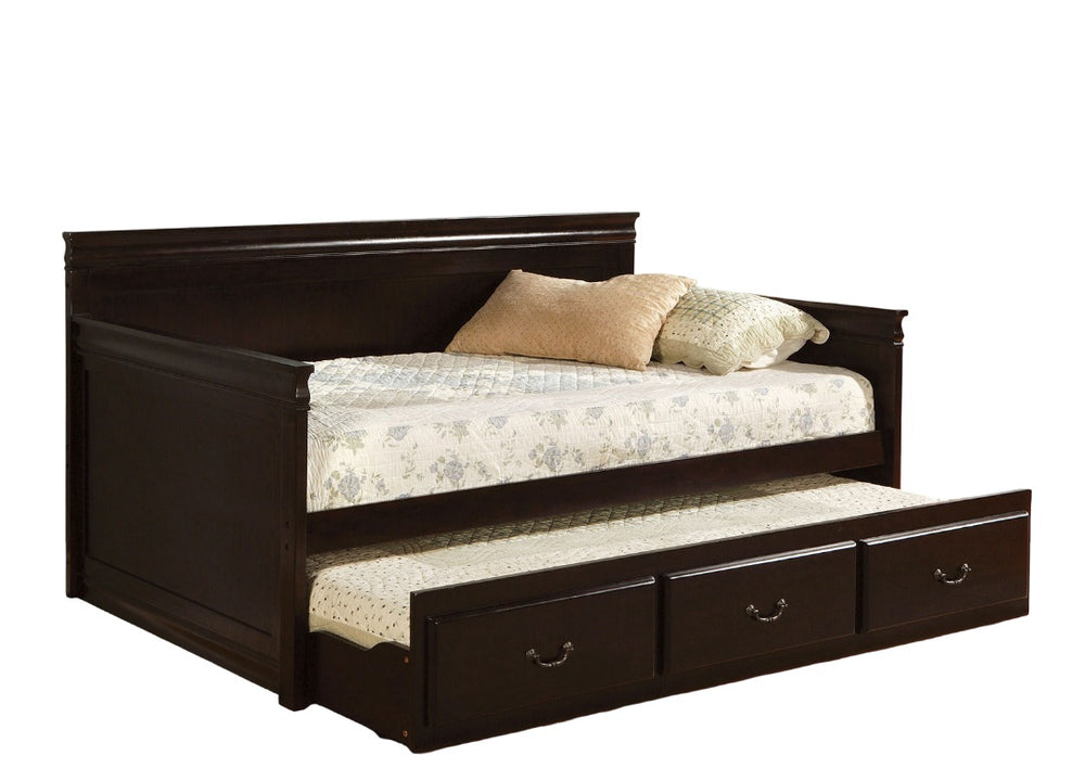 English Elm Traditional English Daybed With Twin Trundle Espresso Finish — Platform Slat Kit Included, Guest-Ready 81" B2741S00484