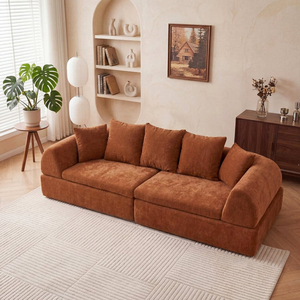 English Elm Cloud Modular Sectional with Ottoman Sink-in Cushions for Relaxed Living Spaces W3728S00010