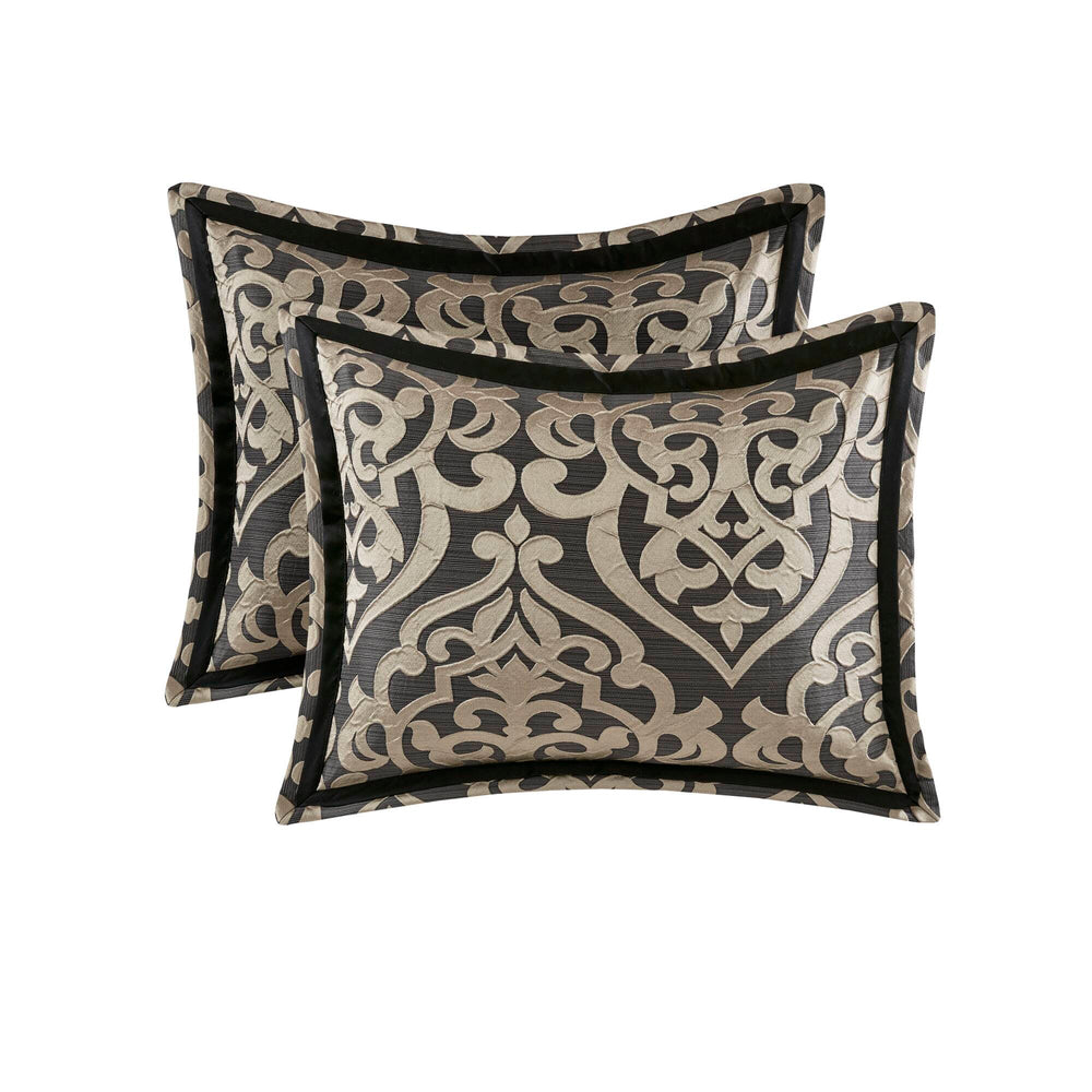 JLA Home Madison Park - 8 Jacquard Comforter Set with Damask Medallion, Satin Sheen, Overfilled Warmth & Decorative Accents MP10-8727