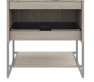 English Elm Yolan 30 Inch Freestanding Bathroom Vanity Cabinet Oak Finish Moisture Resistant W2615P200126
