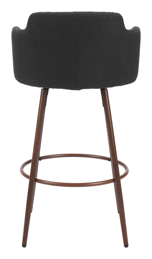 Kono Swivel Barstool - Set of 2 Black & Walnut 110374 Zuo Modern