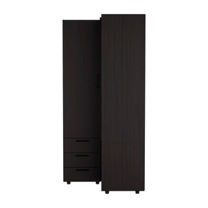 English Elm Toulouse Corner Armoire - Space-Saving Wardrobe With Double Doors, Stylish Storage Solution In Black B070S00379-GIGA