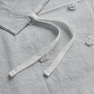 JLA Home Urban Habitat - Cotton Brooklyn Jacquard Duvet Cover Set with Tufted Chenille Dots, Euro Shams & Decorative Pillows Grey UH12-2164