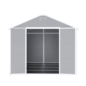 English Elm Campcraft 8x8 Ft Resin Storage Shed with Uv Resistant Polypropylene Panels and Hd Windows W1598S00013