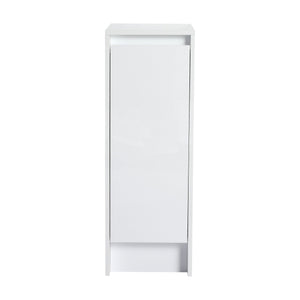 English Elm 12" Freestanding Bathroom Storage Cabinet With Soft-Close Doors & Adjustable Shelves In Glossy White W999P312104