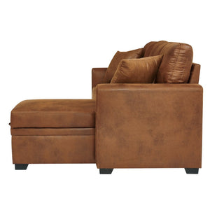 English Elm Sleeper Sectional with Pull Out Bed Storage Chaise Tufted L Shaped Living Room Sofa W5568S00006