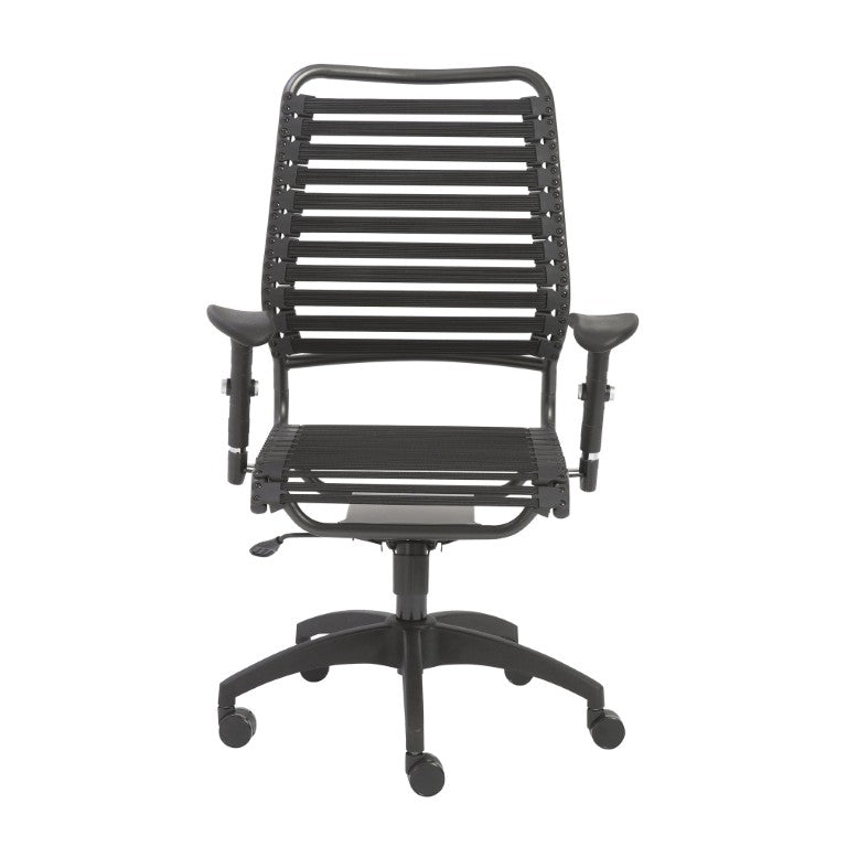 EuroStyle Baba Bungee High Back Office Chair Graphite Steel Frame Ergonomic Swivel Seat 02971BLK