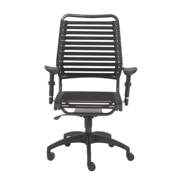 EuroStyle Baba Bungee High Back Office Chair Graphite Steel Frame Ergonomic Swivel Seat 02971BLK