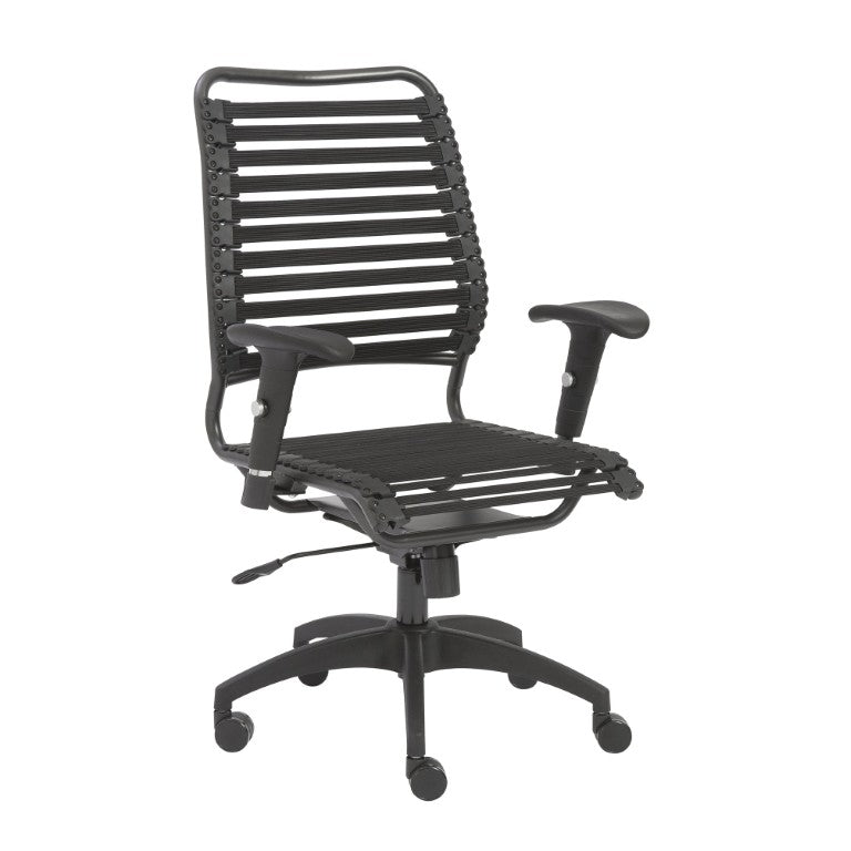 EuroStyle Baba Bungee High Back Office Chair Graphite Steel Frame Ergonomic Swivel Seat 02971BLK