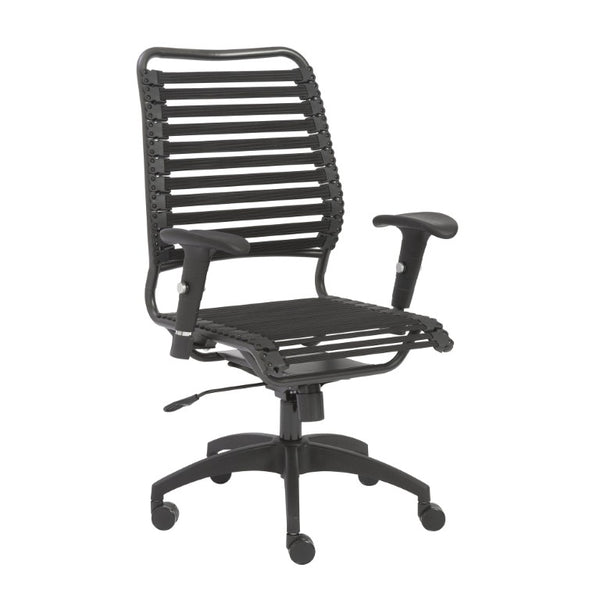 EuroStyle Baba Bungee High Back Office Chair Graphite Steel Frame Ergonomic Swivel Seat 02971BLK