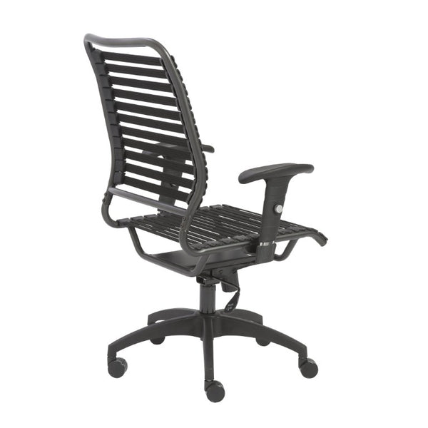 EuroStyle Baba Bungee High Back Office Chair Graphite Steel Frame Ergonomic Swivel Seat 02971BLK