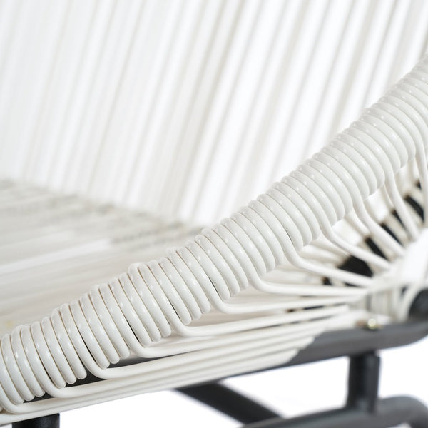 English Elm Condessa Outdoor Pe Rattan Loveseat Iron Frame Weather Resistant Patio Seating White N775P423051W