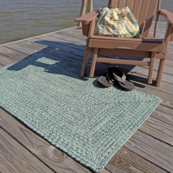 Capel Rugs Dockside Polypropylene Area Rug - Durable, Washable, Fade & Stain-resistant For Outdoor Spaces Teal 100% Polypropylene 0299qs09060906240