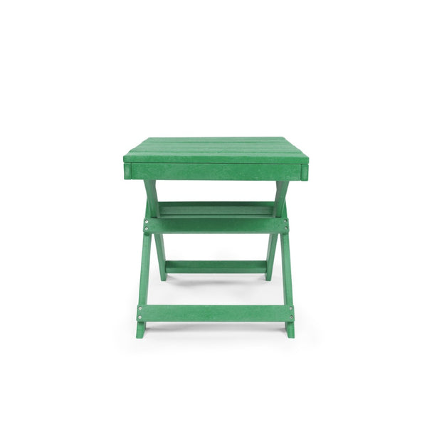 English Elm Seaview Recycled Hdpe Outdoor Folding Side Table Uv Resistant Patio Deck Use Green B2745P409726