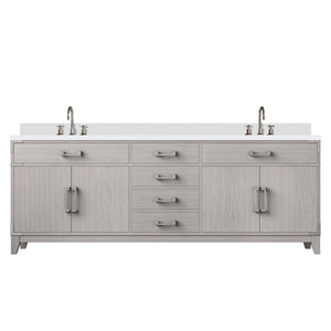 English Elm White Oak Double Bath Vanity Set With Cultured Marble Top, Chrome Faucet & Ample Storage Space B2731P259990-GIGA