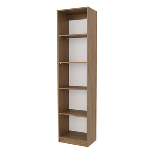 English Elm Natural Oak And White 5-Shelf Bookcase – Stylish Storage Solution For Modern Living Spaces & Home Offices B062P355526