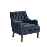 Madison Park Qwen Transitional Button Tufted Accent Chair MP100-1121 Navy