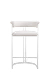 VIG Furniture Modrest Munith - Modern White Vegan Leather + Stainless Steel Counter Chair VGZA-B9504-WHT-BS