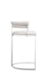 VIG Furniture Modrest Munith - Modern White Vegan Leather + Stainless Steel Counter Chair VGZA-B9504-WHT-BS