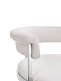 VIG Furniture Modrest Munith - Modern White Vegan Leather + Stainless Steel Counter Chair VGZA-B9504-WHT-BS