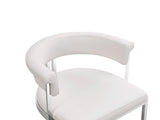 VIG Furniture Modrest Munith - Modern White Vegan Leather + Stainless Steel Counter Chair VGZA-B9504-WHT-BS