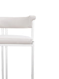 VIG Furniture Modrest Munith - Modern White Vegan Leather + Stainless Steel Counter Chair VGZA-B9504-WHT-BS