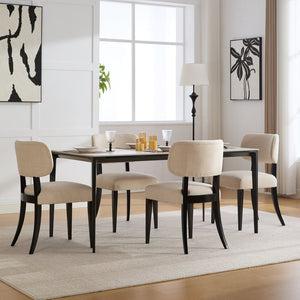 English Elm Wooden Farmhouse Dining Chairs Set of 2 Upholstered Seats Solid Legs for Kitchen W3244P392827