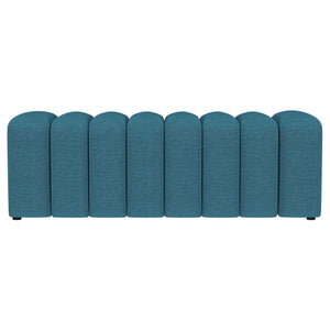 English Elm 1pc Modern Fabric Upholstered Tufted Accent Bench with Curved Silhouette Foam Cushion Sleek Minimal Legs Peacock Blue 55.7 L x 21.85 W x 19.49 H B011P362627