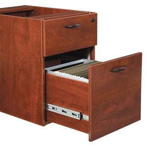 OSP Home Furnishings Napa Under Desk Filing Pedestal with Locking Casters for Home or Office Use 22"D Cherry NAP-80-CHY
