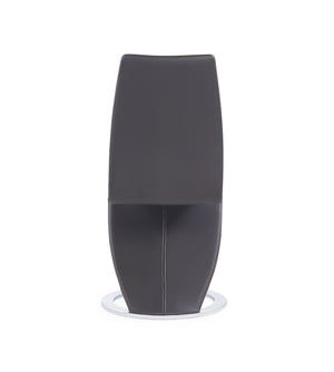 English Elm MARCUS Horseshoe Z-Shape Dining Chairs Set of 2 with Padded Faux Leather Seats and Solid Wood Frame Gray 28 L x 21 W x 22 H B201P226148