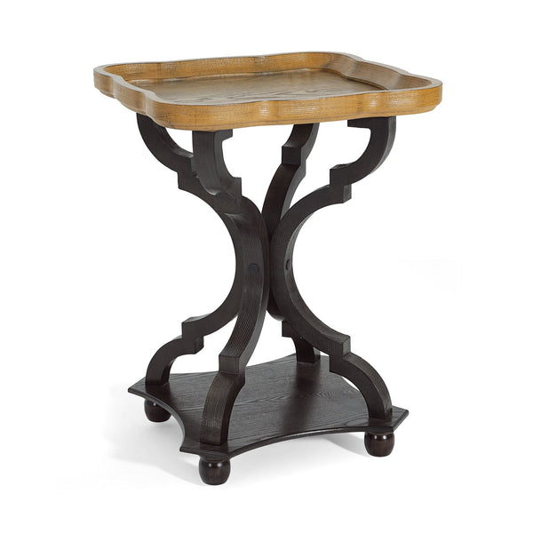 English Elm Christopher Knight Home® - End Table French Country Hourglass Accent Table in Black & Natural, Distressed Ornate Curves, 18.75" x 25" N771P307904B