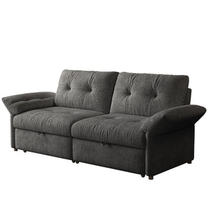 English Elm This Chenille Convertible Sofa Bed Seats Three and Unfolds Flat for Guests Easily Grey W3820S00046