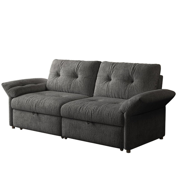 English Elm This Chenille Convertible Sofa Bed Seats Three and Unfolds Flat for Guests Easily Grey W3820S00046