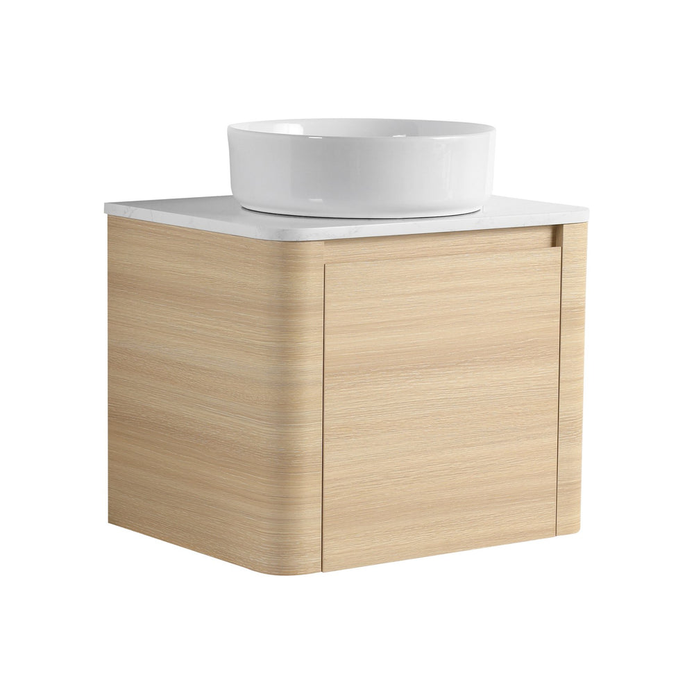 English Elm 24'' Wall-Mounted Bathroom Vanity With Soft-Close Door & Stylish Ceramic Sink For Small Spaces W999S00457