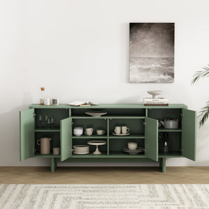 English Elm Ella 71" Sideboard with Soft-Close Doors, Adjustable Shelves, 9 Cubby Spaces & Modern Sled Legs Sage Green B365S00108