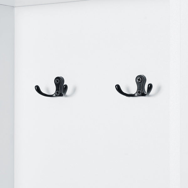 English Elm Tall Bathroom Storage Cabinet - Freestanding Mdf Organizer With Adjustable Shelves & Modern White Finish N725P241834K-GIGA