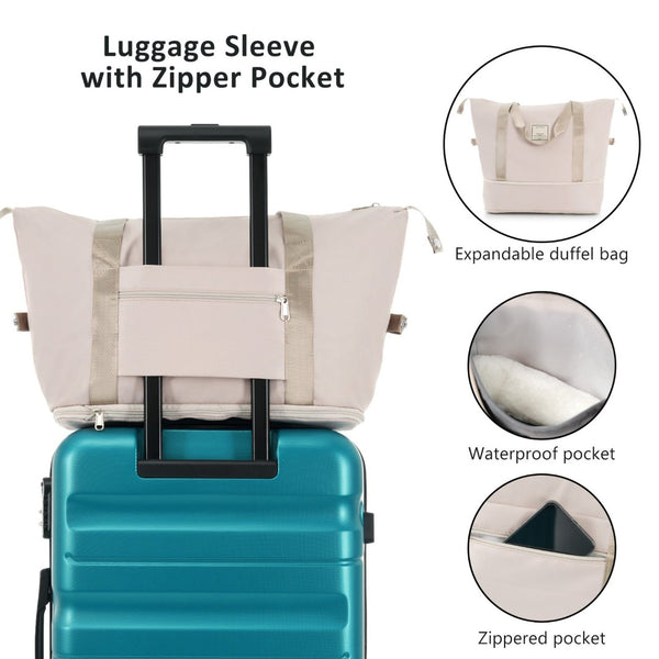 English Elm Hardshell Abs Four Piece Luggage Set with Spinner Wheels Tsa Lock Packing Cubes Blue N730P262653D